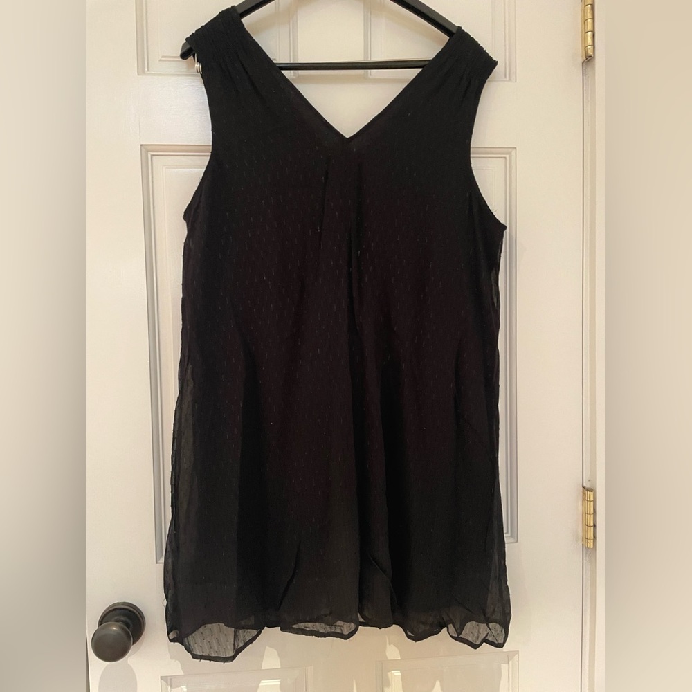 Madewell Black Asymmetrical Sleeveless Tank Top